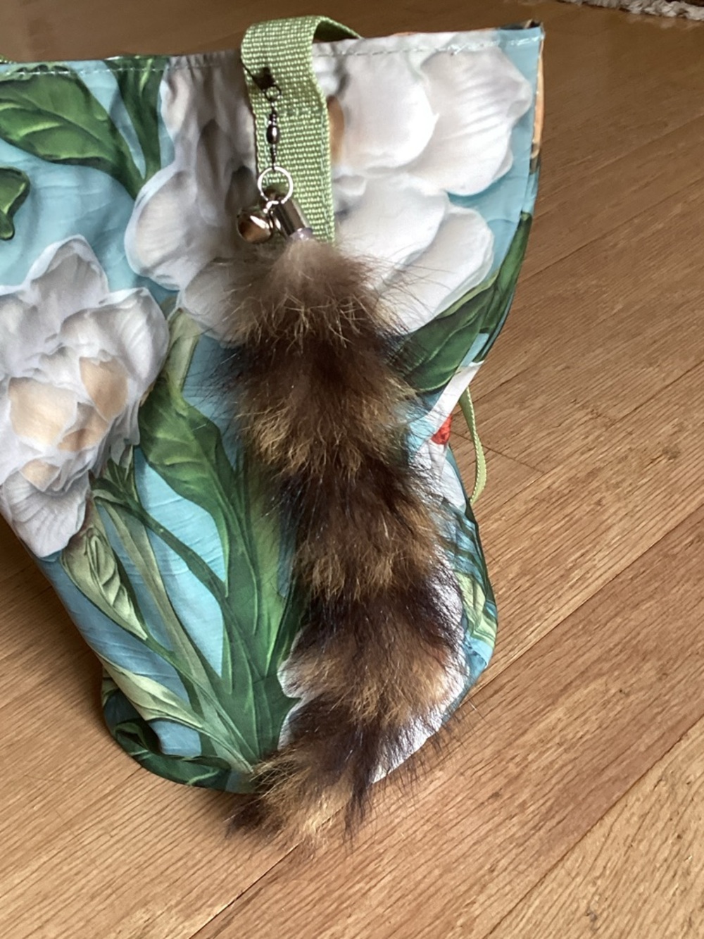 Source Unknown Brown Fur Pom Pom Bag Charm